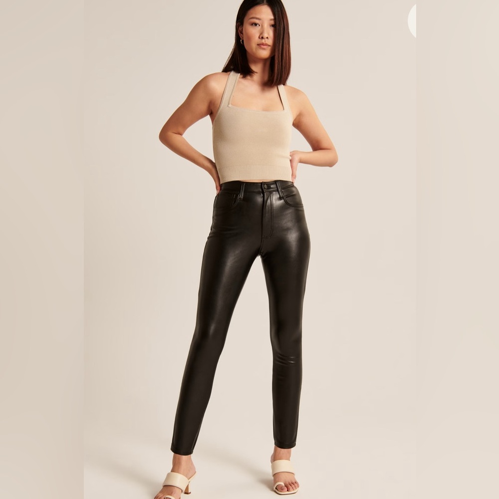 Abercrombie & Fitch Black Vegan Leather skinny pants